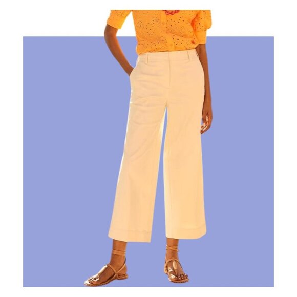 Chico's Pants - Chico's Cotton Blend Wide Leg Crops, Size 1 (US 8R), Natural Cream, NWOT